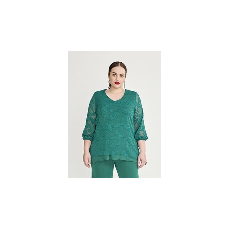 blusa gasa jaquard verde