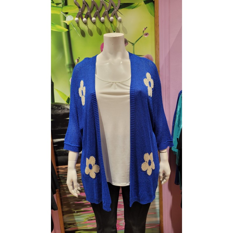 chaqueta flor azul