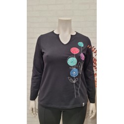 Camiseta "Mundo Dot" negra