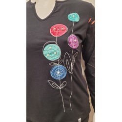 Camiseta "Mundo Dot" negra