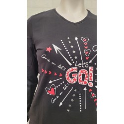 Camiseta "Lets go" negra