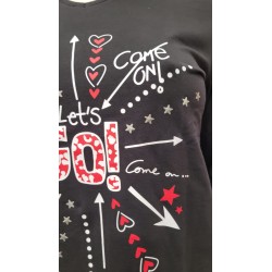 Camiseta "Lets go" negra