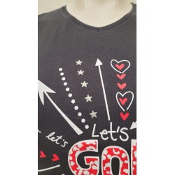 Camiseta "Lets go" negra