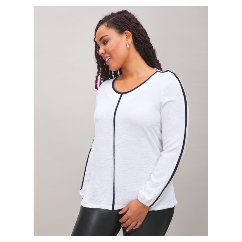 Blusa Ursula blanca/negra