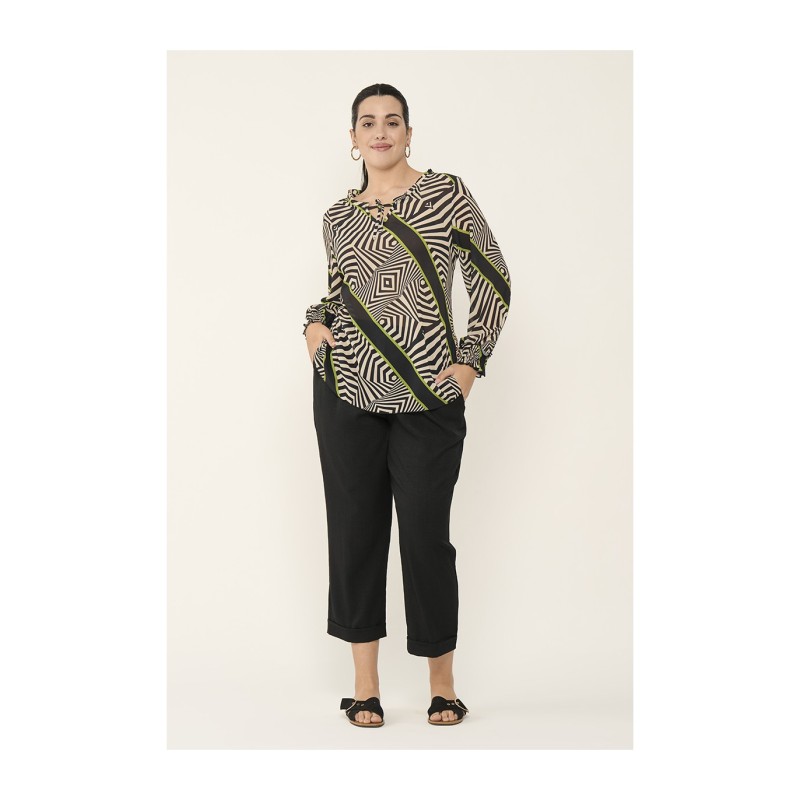 blusa yoryu geométrica