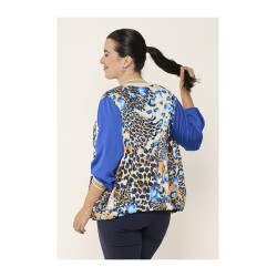 bomber print blue