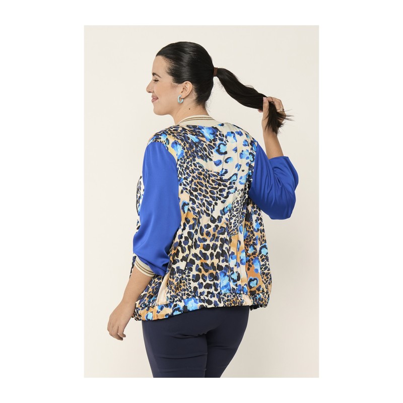 bomber print blue