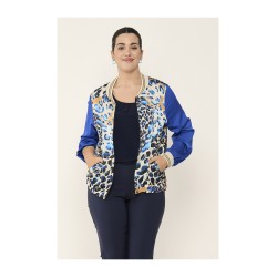 bomber print blue