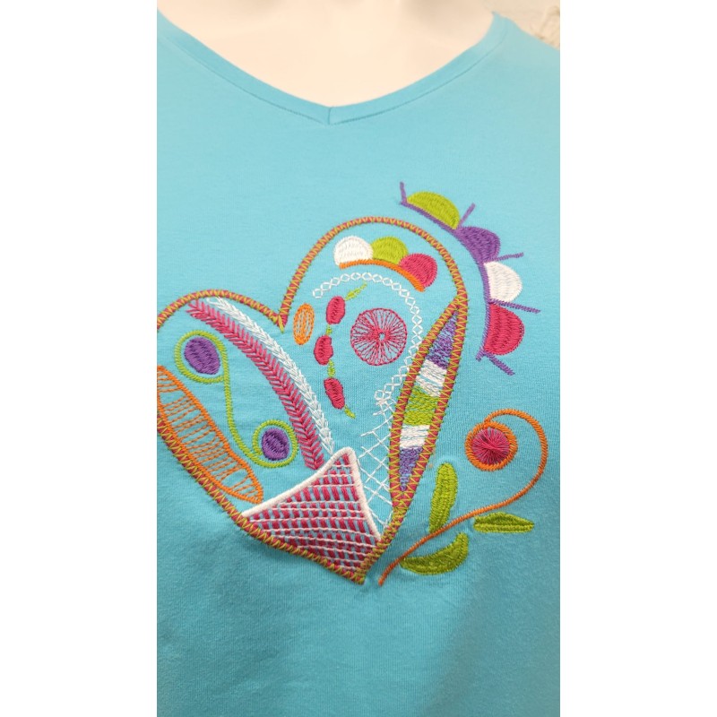 Camiseta cuore celeste