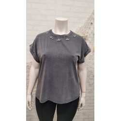 camiseta algodón strass