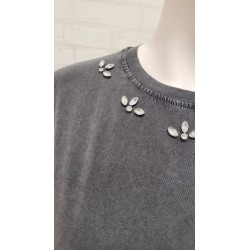 camiseta algodón strass