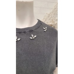 camiseta algodón strass