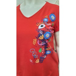 camiseta algodón roja