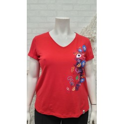 camiseta algodón roja