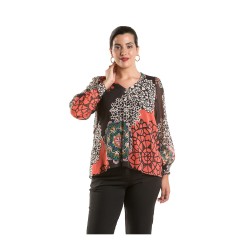Blusa capa pliegue