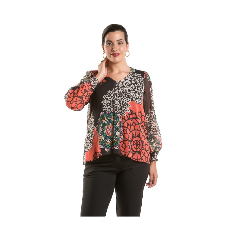 Blusa capa pliegue