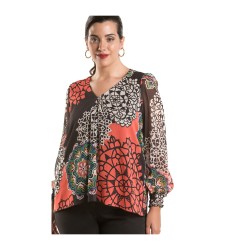 Blusa capa pliegue