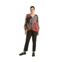 Blusa capa pliegue