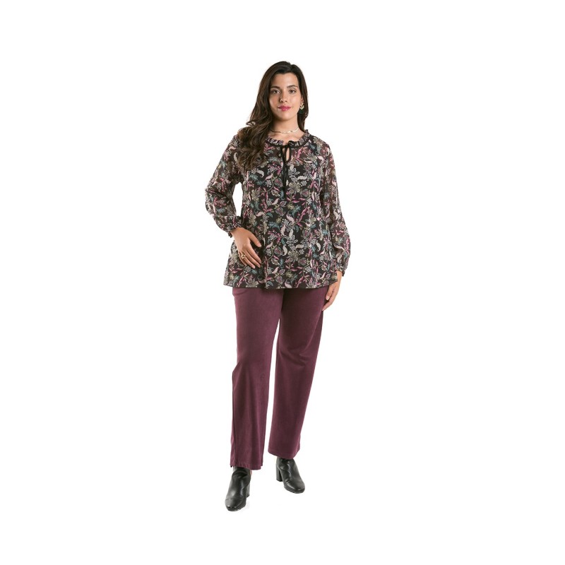 Blusa cuello rizado