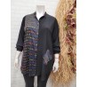 blusa letras multicolres