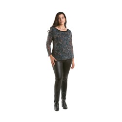Camiseta tul estampado cachemir