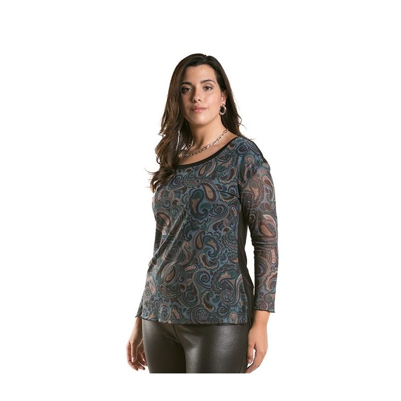 Camiseta tul estampado cachemir