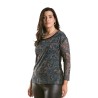 Camiseta tul estampado cachemir