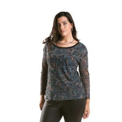 Camiseta tul estampado cachemir