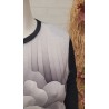 Camiseta gran flor negra