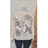 sudadera fashion flower crudo