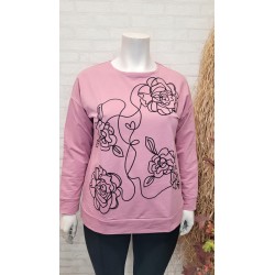 sudadera fashion flower rosa