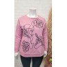 sudadera fashion flower rosa