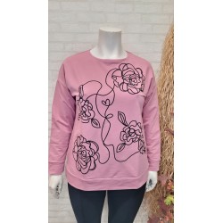 sudadera fashion flower rosa