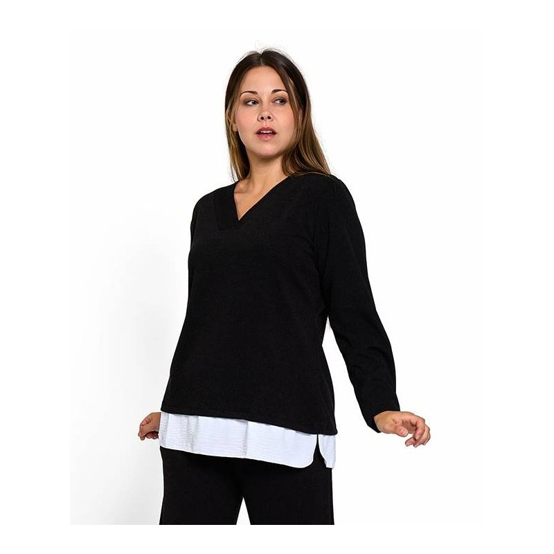 jersey tricot falsa blusa