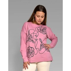 sudadera fashion flower rosa