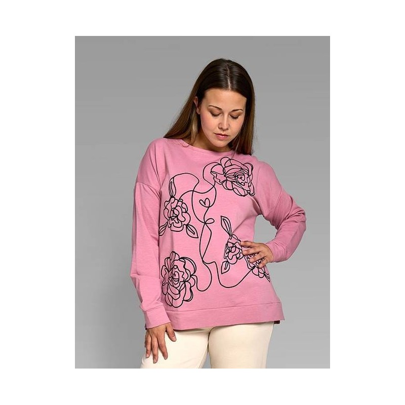 sudadera fashion flower rosa