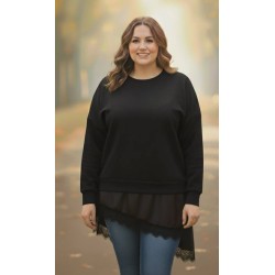 sudadera lencera negra