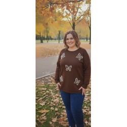 jersey mariposas marrón