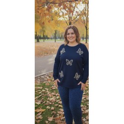 jersey mariposas azul noche