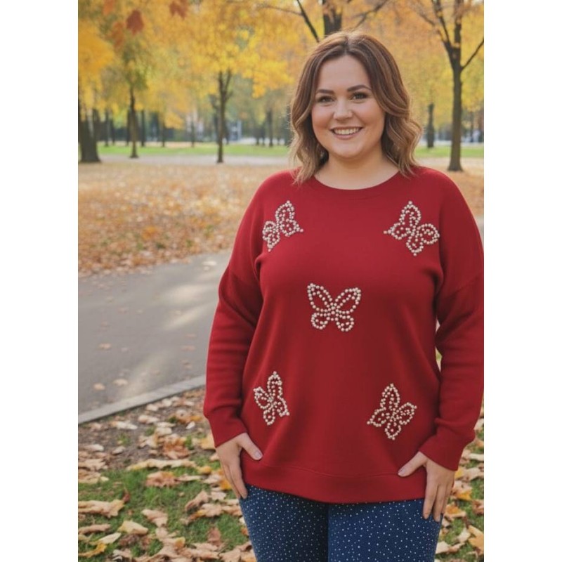 jersey mariposas rojo