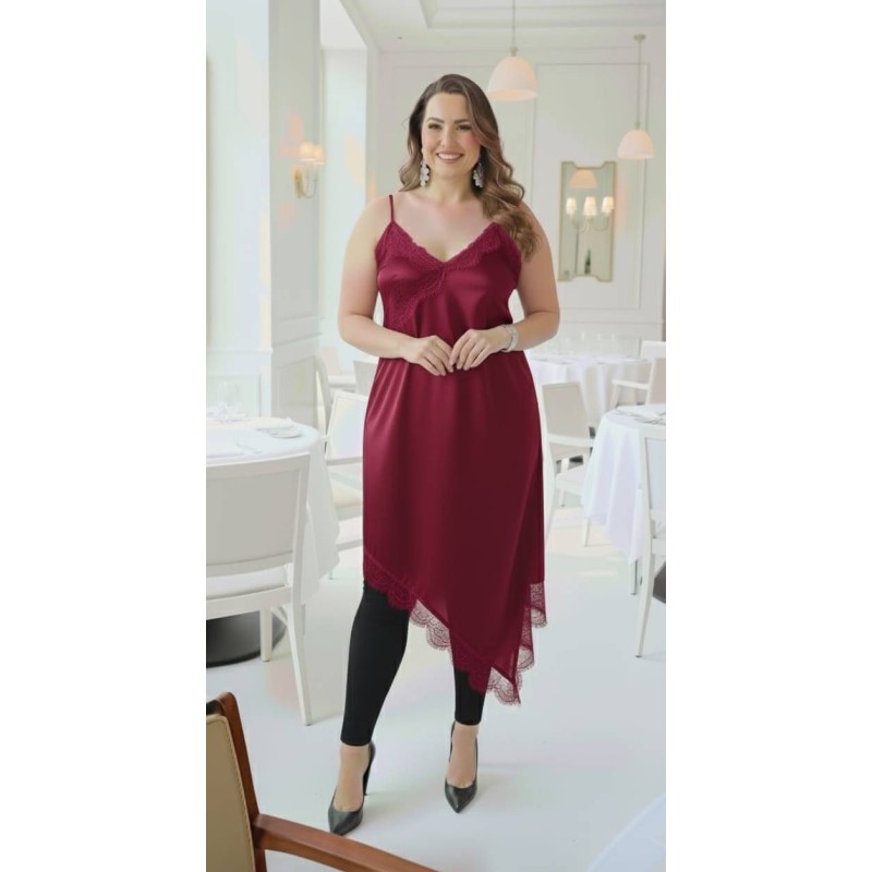 vestido lencero borgoña