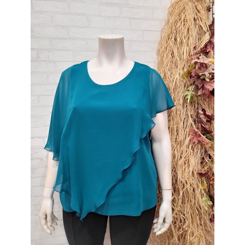 blusa capas turquesa