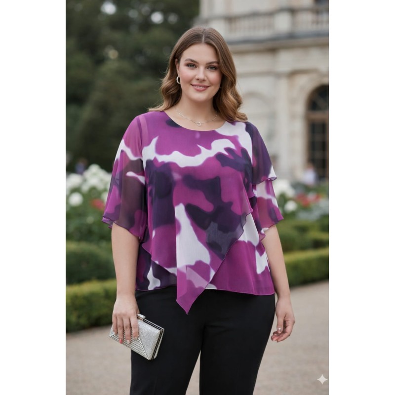 blusa capas morada estampada