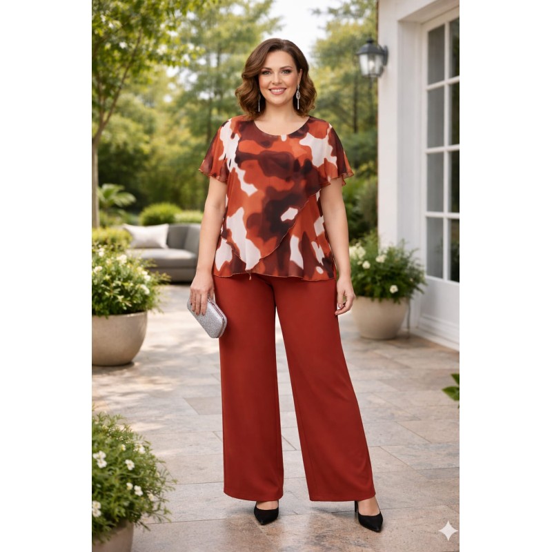 blusa capas ocre estampada