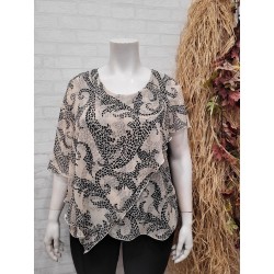 blusa capas estampado mosaicos