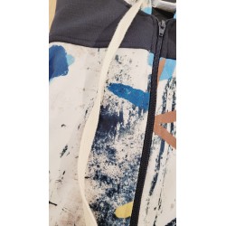 sudadera cremallera azul estampada