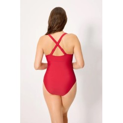 bañador reductor con aros cruzado rojo