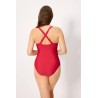 bañador reductor con aros cruzado rojo