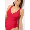 bañador reductor con aros cruzado rojo