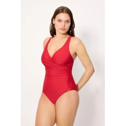 bañador reductor con aros cruzado rojo